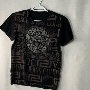 Versace Kids Black and Gray Medusa T-Shirt